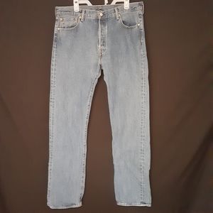 LEVI'S STRAUSS ORIGINAL FIT MEDIUM WASH 501 STRAIGHT LEG MENS JEANS 36X36  EUC